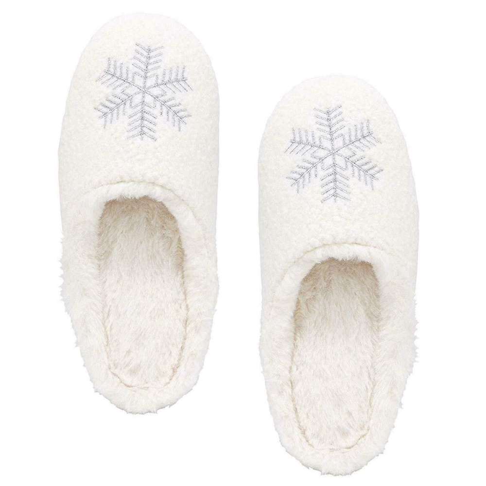 Charter Club Snowflake Slippers White S , L, XL
